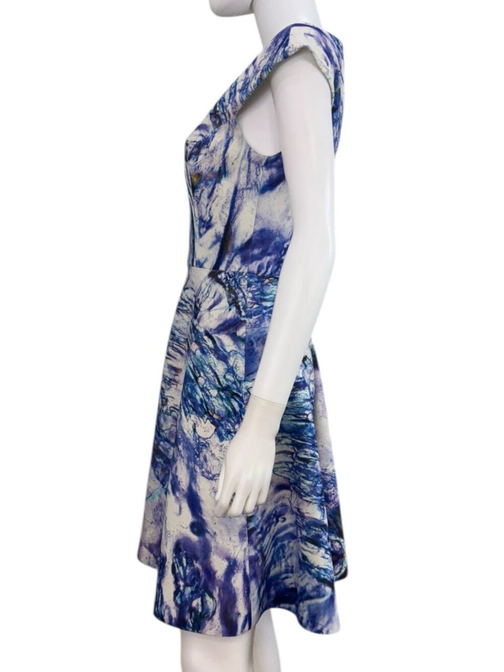 Gabriella Cadena Purple Marbled Over Cocktail Dress Size 4 O0835 - Picture 2 of 10